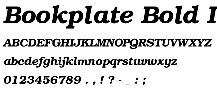 Bookplate Bold Italic font